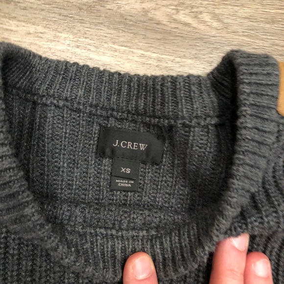 GREAT J. Crew Sweater with Tan Leather Shoulders - Picture 3 of 4